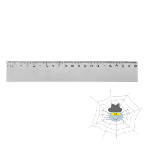 Műanyag egyenes átlátszó vonalzó - 20 cm