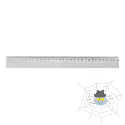 Átlátszó, műanyag, egyenes vonalzó - 30 cm