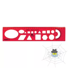 OPTIMA átlátszó sablon vonalzó 30 cm - piros