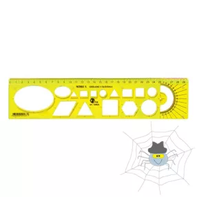   OPTIMA átlátszó, hajlékony sablon vonalzó 30 cm - sárga