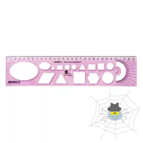 OPTIMA átlátszó, hajlékony sablon vonalzó 30 cm - pink