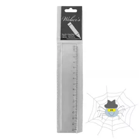   WEBER'S átlátszó műanyag egyenes vonalzó, védőcsomagolásban - 15 cm