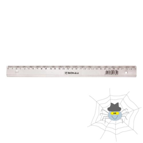 DONAU átlátszó, műanyag, egyenes vonalzó - 30 cm