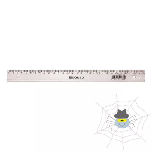 DONAU átlátszó, műanyag, egyenes vonalzó - 30 cm