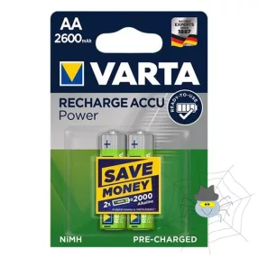   Elem ceruza tölthető VARTA Power AA előtöltött 2x2600mAh