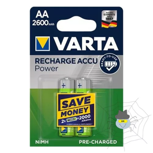 Elem ceruza tölthető VARTA Power AA előtöltött 2x2600mAh