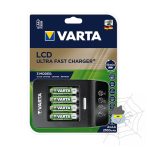   Akkumulátor töltő VARTA LCD Ultra Fast Charger + 4 db AA 2100 mAh