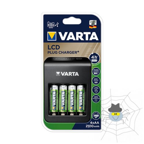 Akkumulátor töltő VARTA LCD Plug + 4 db AA 2100 mAh