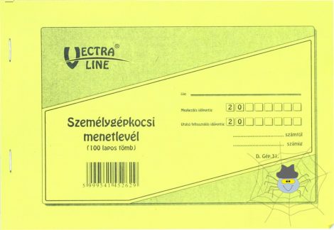 VECTRA-LINE A5-s személygépkocsi menetlevél 